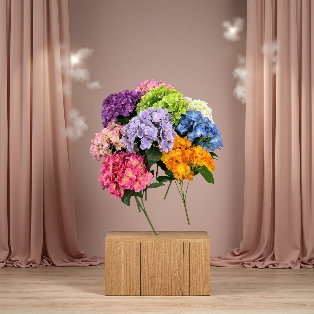 5-fork 3D printed hydrangea simulated petal handicrafts, decorative flowers, artificial flowers, simulated flowers Specification image