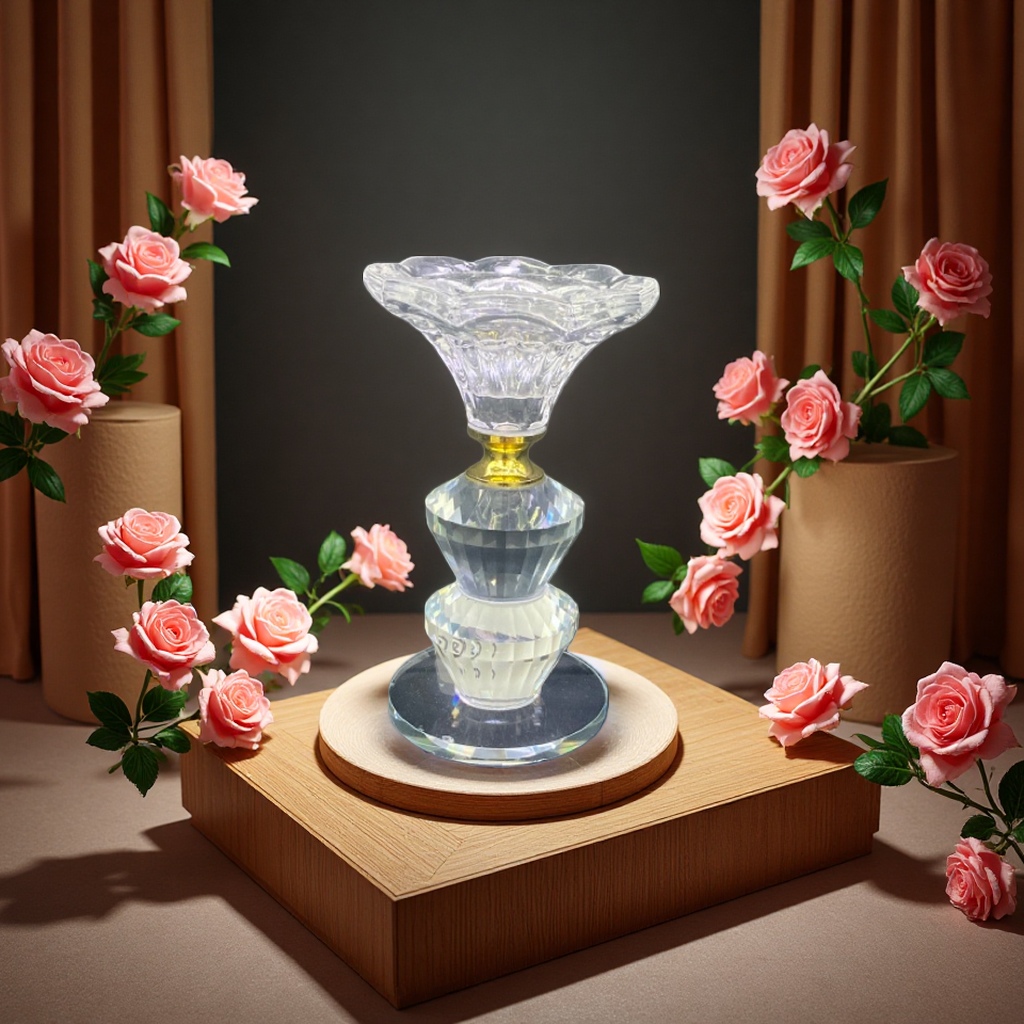 Crystal candlesticks, simple Nordic-style home decoration items, living room and bedroom candlestick decorations