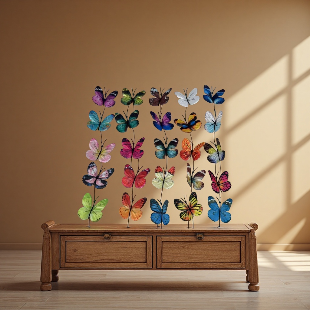 Artificial flower handicrafts, decorative flower figures, artificial flower heads, butterfly flower heads Item Picture