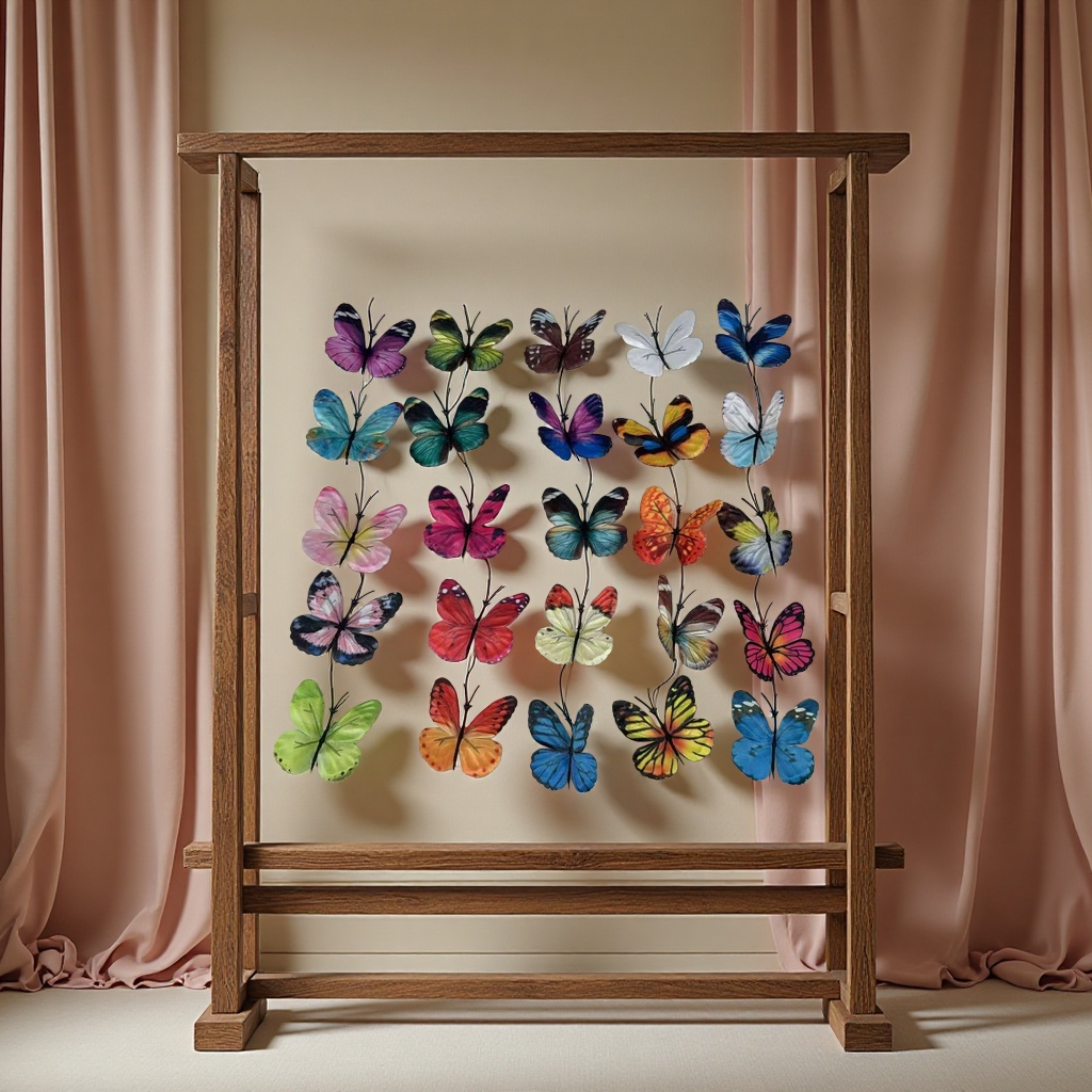 Artificial flower handicrafts, decorative flower figures, artificial flower heads, butterfly flower heads Application Scenario