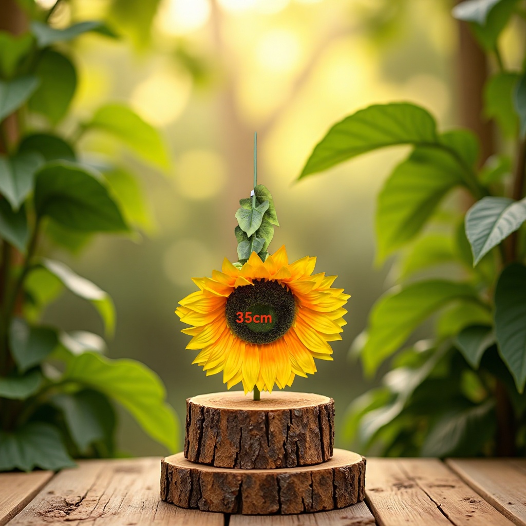 Artificial flower handicrafts, decorative flowers, artificial flowers, artificial flowers, single extra-large tube sunflower, 35cm Specification image
