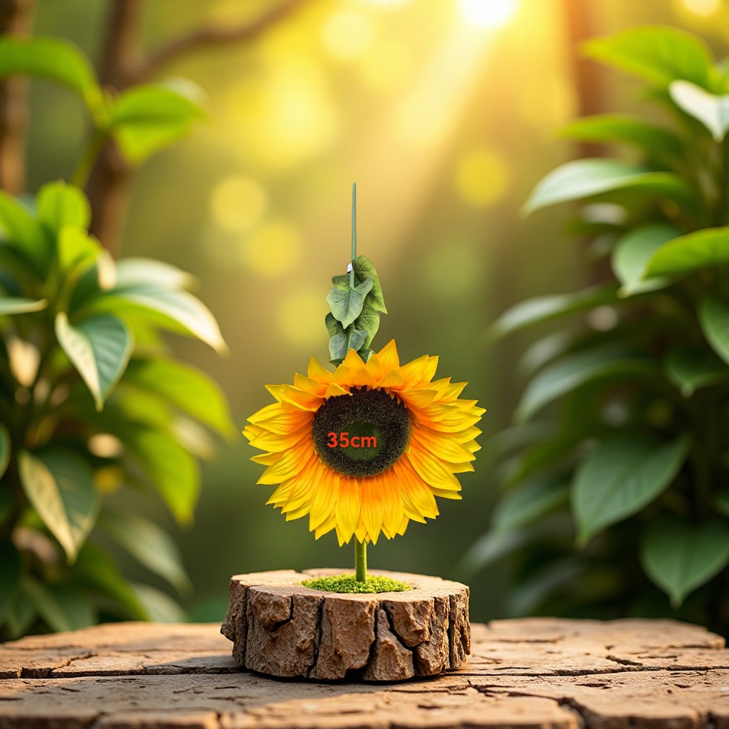 Artificial flower handicrafts, decorative flowers, artificial flowers, artificial flowers, single extra-large tube sunflower, 35cm Item Picture
