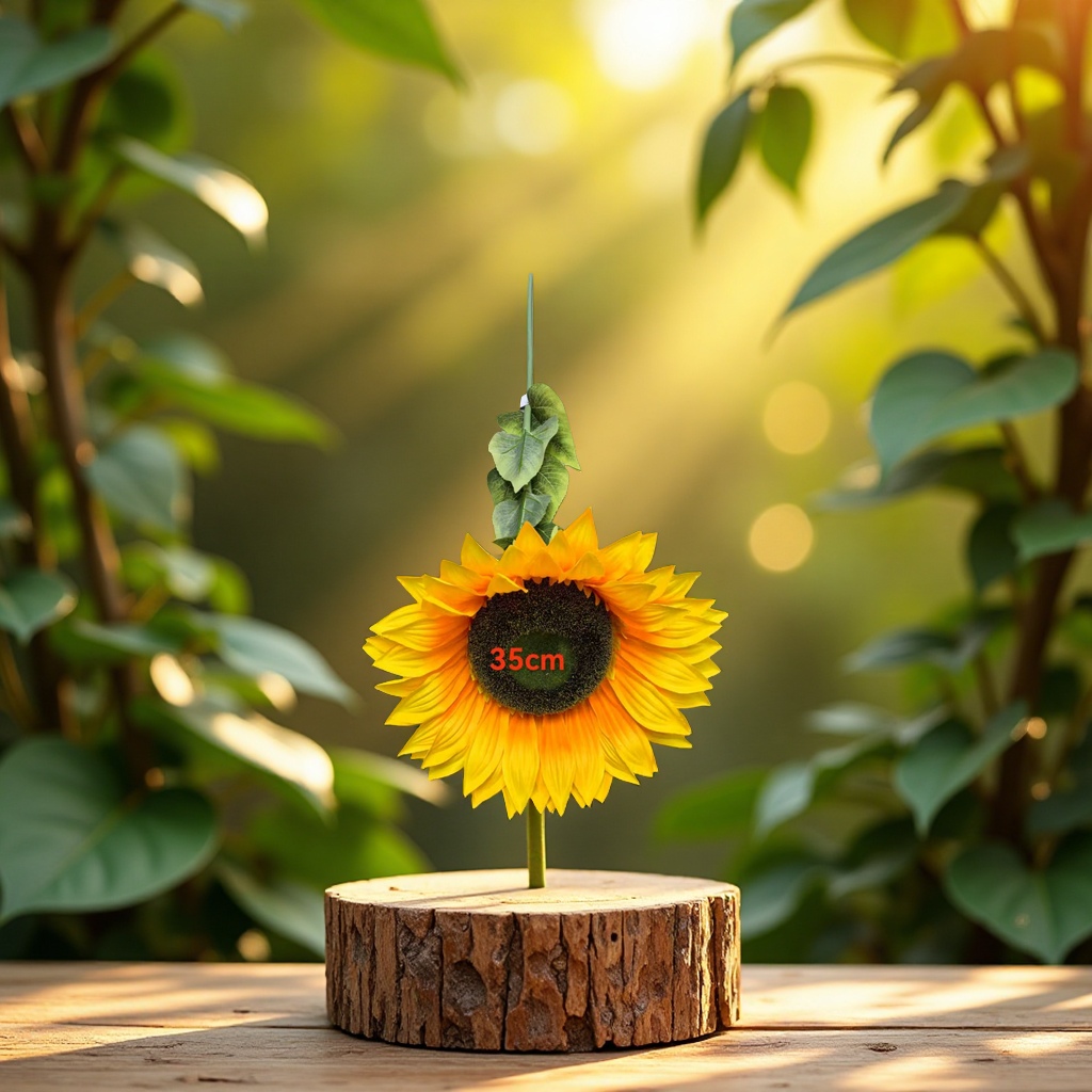 Artificial flower handicrafts, decorative flowers, artificial flowers, artificial flowers, single extra-large tube sunflower, 35cm details Picture