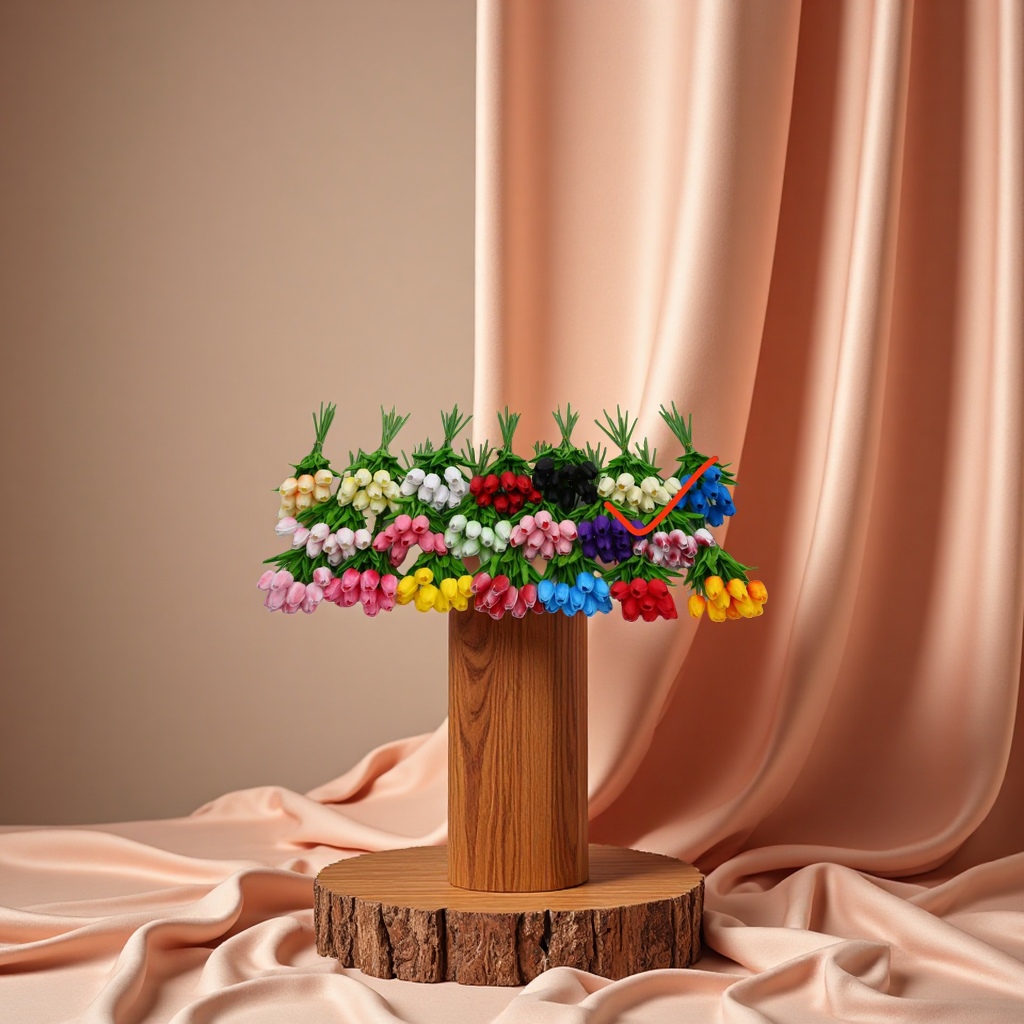 Artificial petal handicrafts, decorative flowers, artificial flowers, single PU tulips, colors can be customized Item Picture