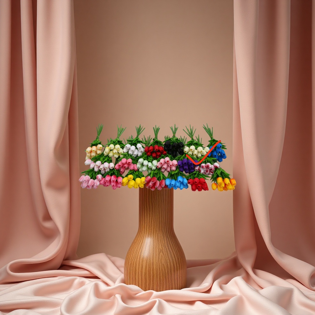 Artificial petal handicrafts, decorative flowers, artificial flowers, single PU tulips, colors can be customized details Picture