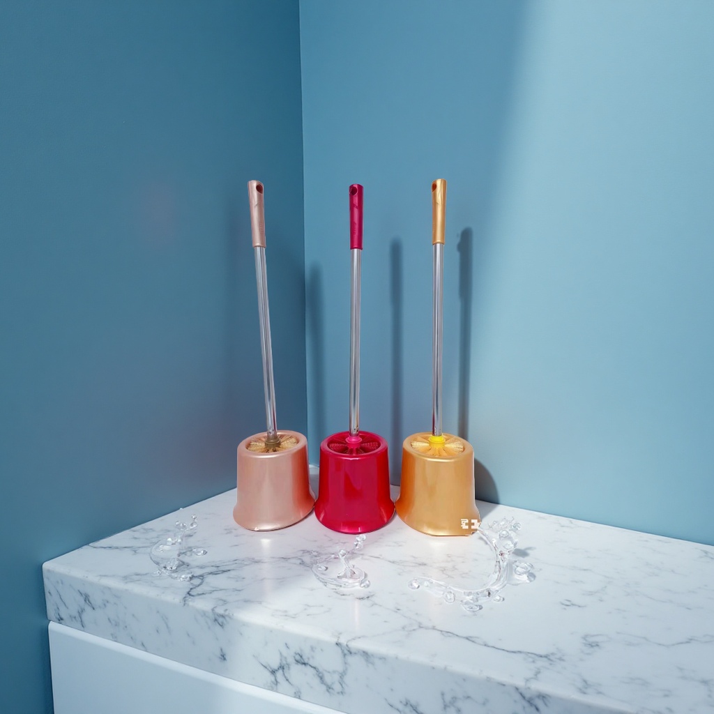 Wholesale of plastic toilet brushes in mixed colors for foreign trade details Picture