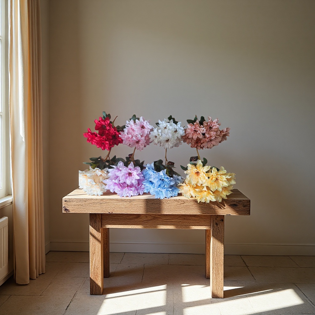 Artificial flowers, fake flowers, decorative flowers, artificial flowers, 7-head bunches of peonies Application Scenario