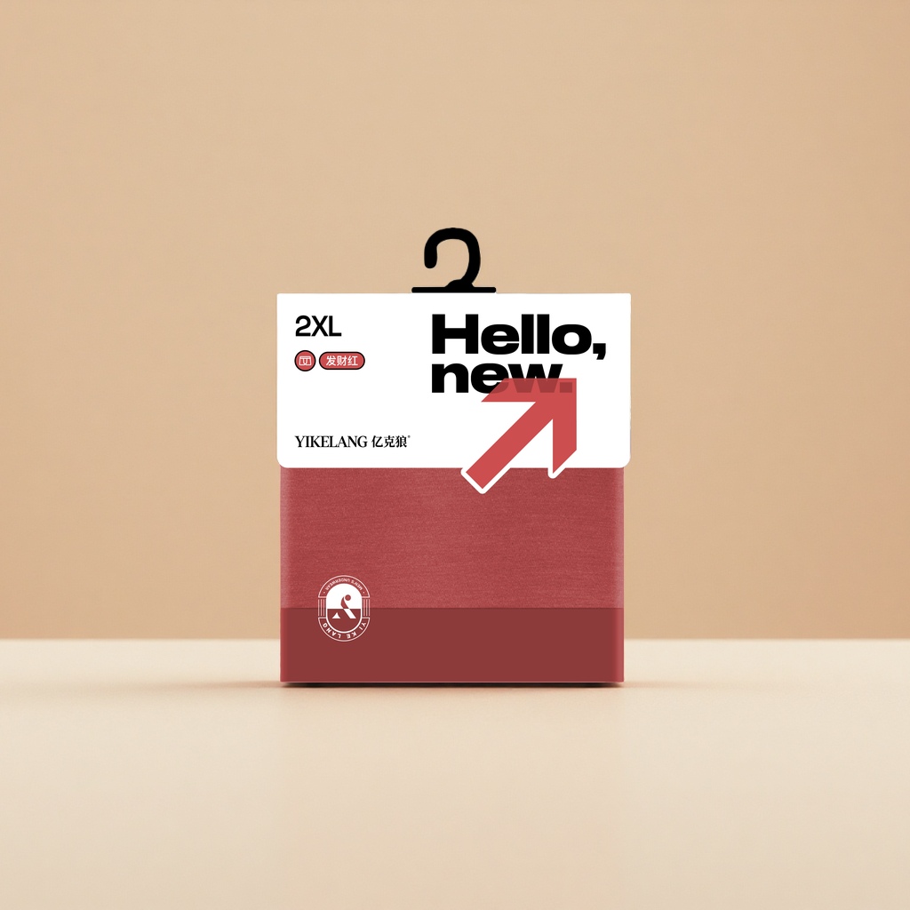 亿克狼男士单条卡纸无痕平角内裤彩色条纹透气舒适柔软细节图