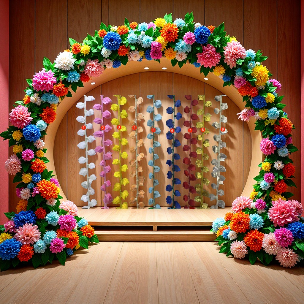 Wicker imitation flower branch accessories, outdoor door decorations, fence decorations, 36-leaf wicker in color details Picture