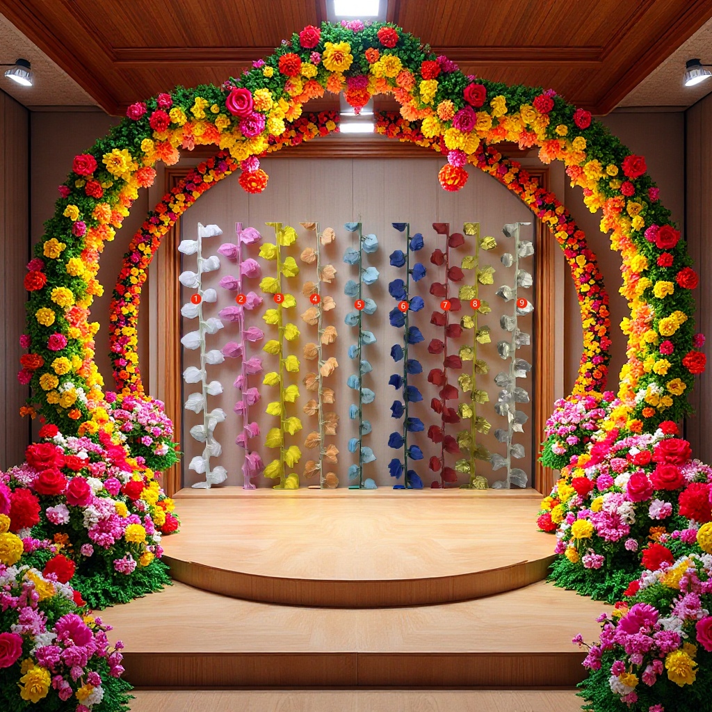 Wicker imitation flower branch accessories, outdoor door decorations, fence decorations, 36-leaf wicker in color Specification image