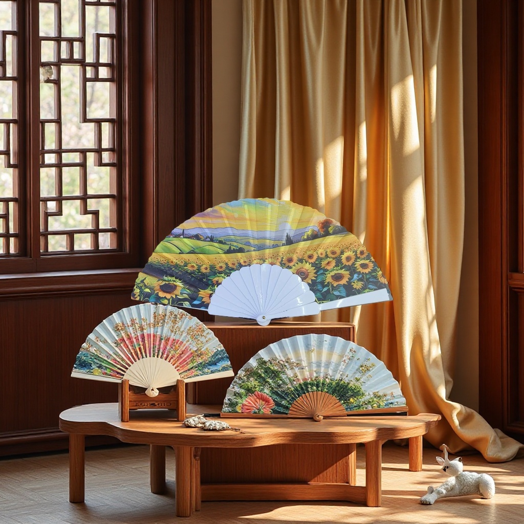 扇子女夏季中国风折叠扇子刺绣塑料扇子095310776