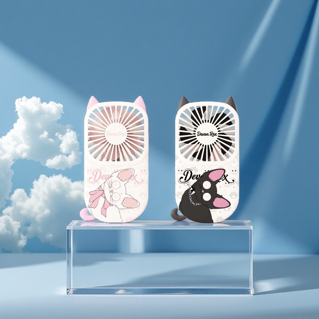 German Cat Ultra-thin Handheld fan details Picture