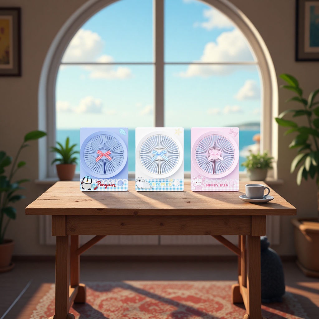 Starlight Penguin/Ocean/Mia Cat Mini Desktop Fan details Picture