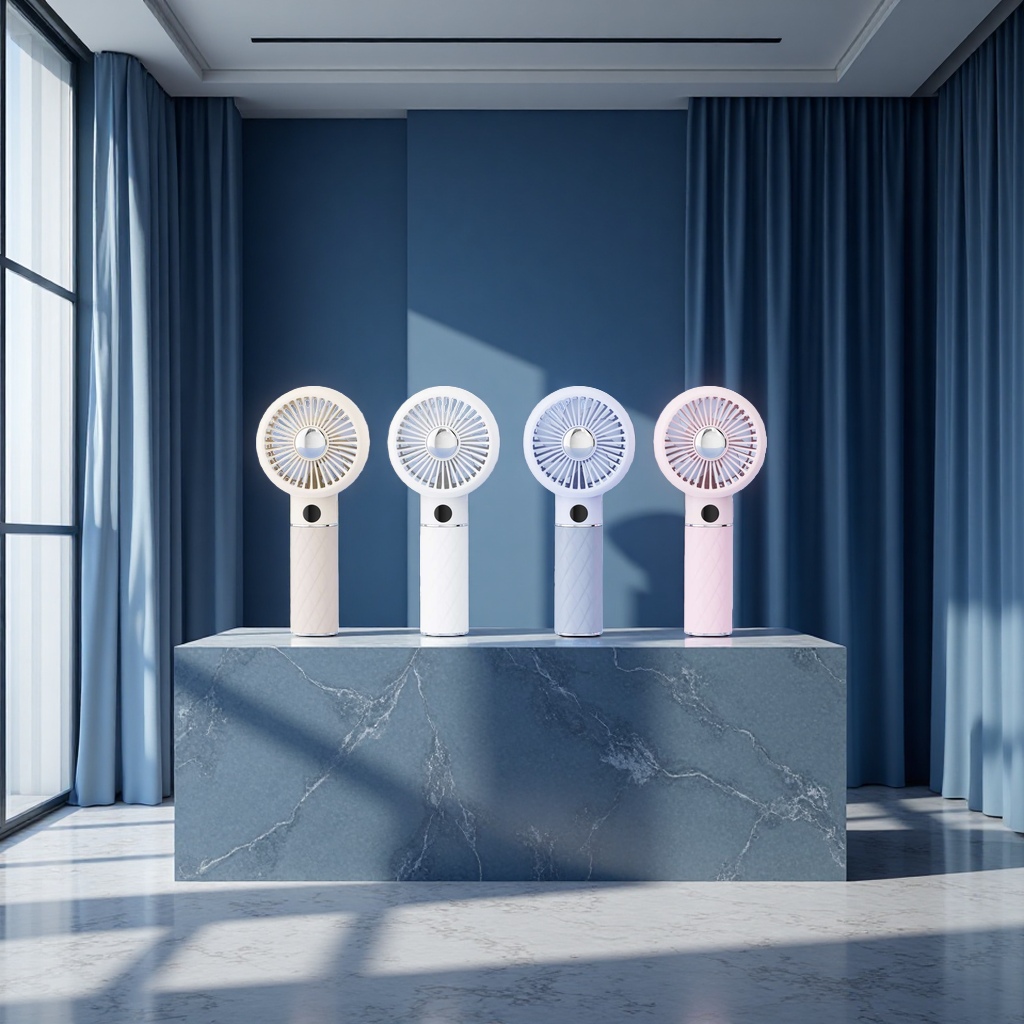 Light luxury high-speed digital display fan, handheld small fan, portable electric fan, mini silent, cool, essential for a refreshing summer Specification image