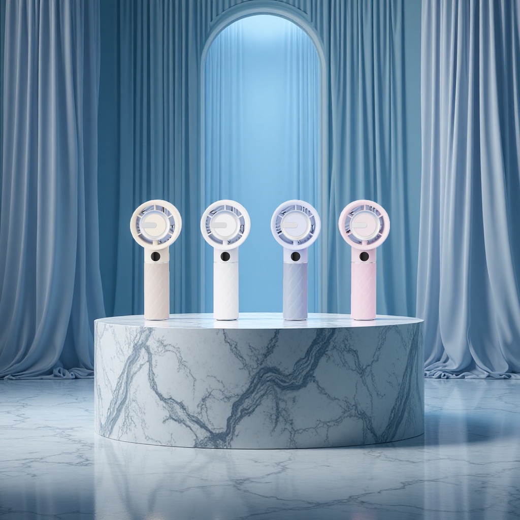 Light luxury high-speed digital display fan, handheld small fan, portable electric fan, mini handheld fan, cooling and temperature reduction, adjustable wind speed Application Scenario