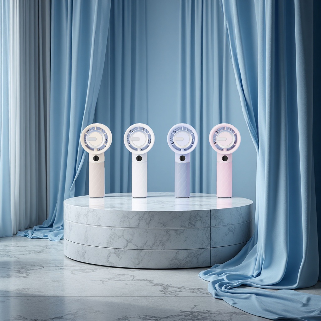 Light luxury high-speed digital display fan, handheld small fan, portable electric fan, mini handheld fan, cooling and temperature reduction, adjustable wind speed details Picture