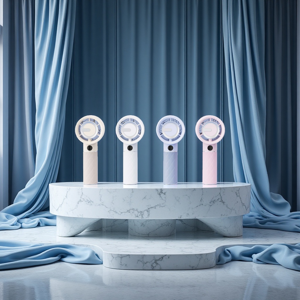Light luxury high-speed digital display fan, handheld small fan, portable electric fan, mini handheld fan, cooling and temperature reduction, adjustable wind speed