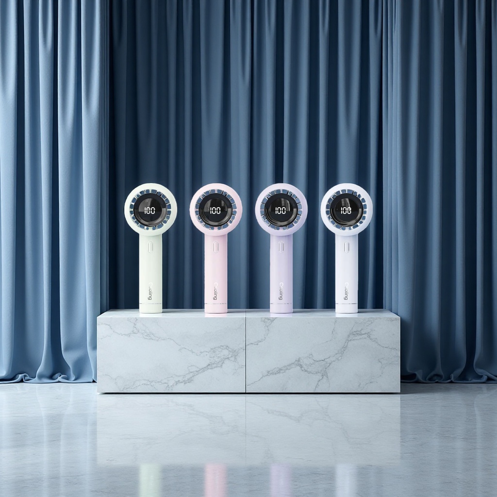 Light luxury, simple, high-speed digital display handheld fan, handheld high-speed fan, portable small fan, cooling and powerful wind force, portable model