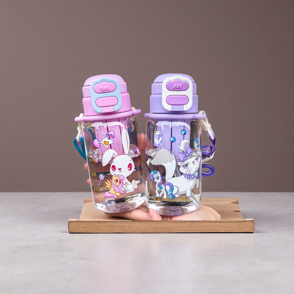 My Little Pony 2026 Spring/Summer New Children's double-drinking straw cup, crossbody student cup, plastic cup, children's water cup, summer cup details Picture