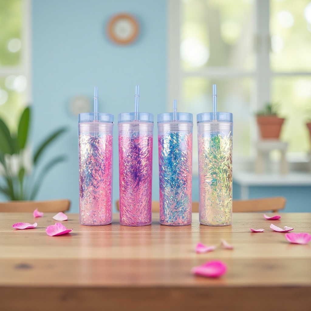Children's water cups, summer portable insulated cups, plastic cups, large-capacity leak-proof cups Specification image