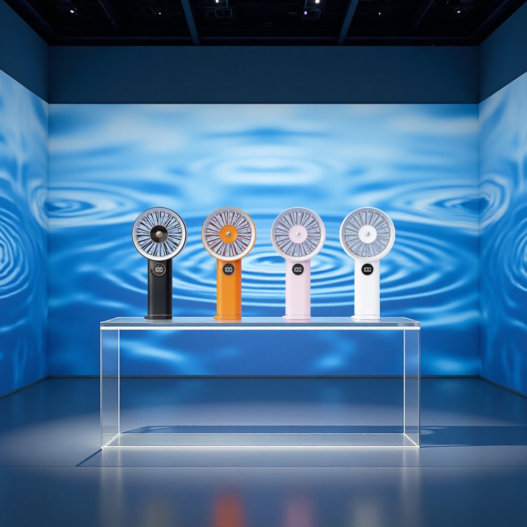 Light trend minimalist digital display high-speed handheld fan, handheld high-speed fan, portable small fan, cooling and powerful wind force, portable model Application Scenario