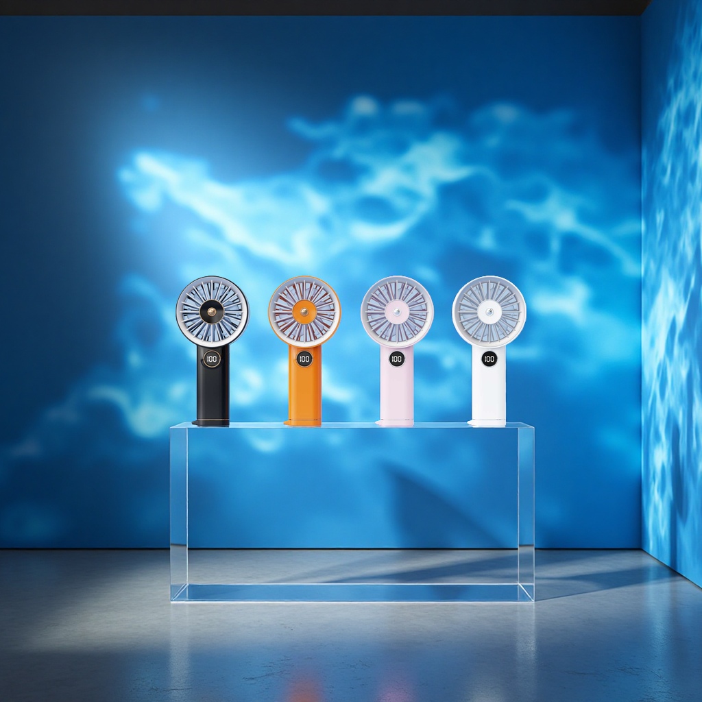 Light trend minimalist digital display high-speed handheld fan, handheld high-speed fan, portable small fan, cooling and powerful wind force, portable model Specification image