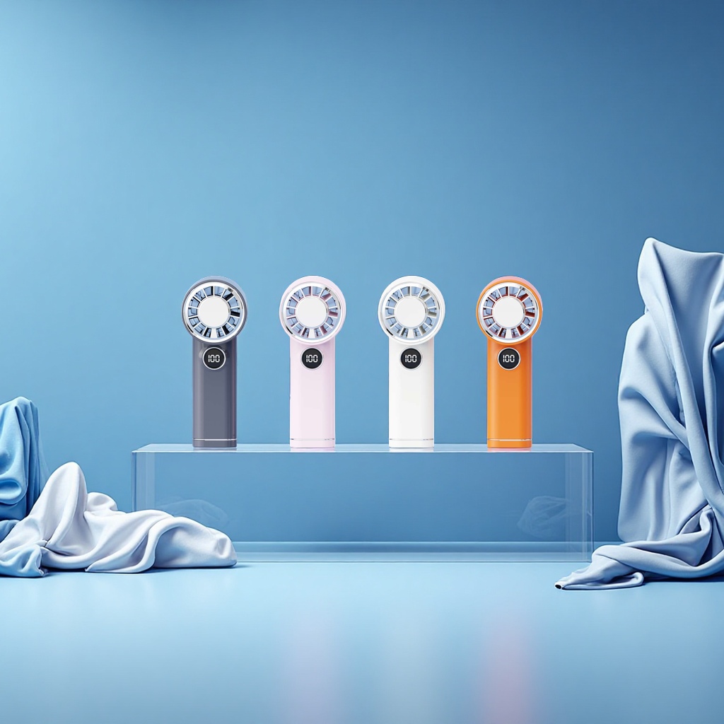 Light Tide ice pack digital display high-speed handheld fan, handheld high-speed fan, portable small fan, cool and cool, strong wind force, portable model details Picture