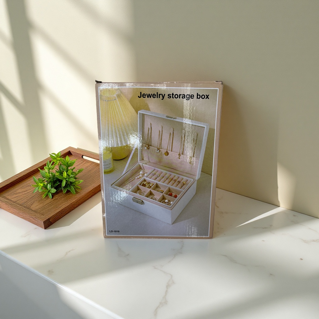 Jewelry storage box, multi-layered compartments, dust-proof jewelry box, adjustable compartment beauty storage box Application Scenario