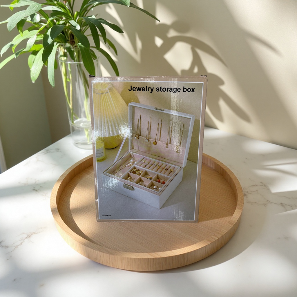 Jewelry storage box, multi-layered compartments, dust-proof jewelry box, adjustable compartment beauty storage box details Picture
