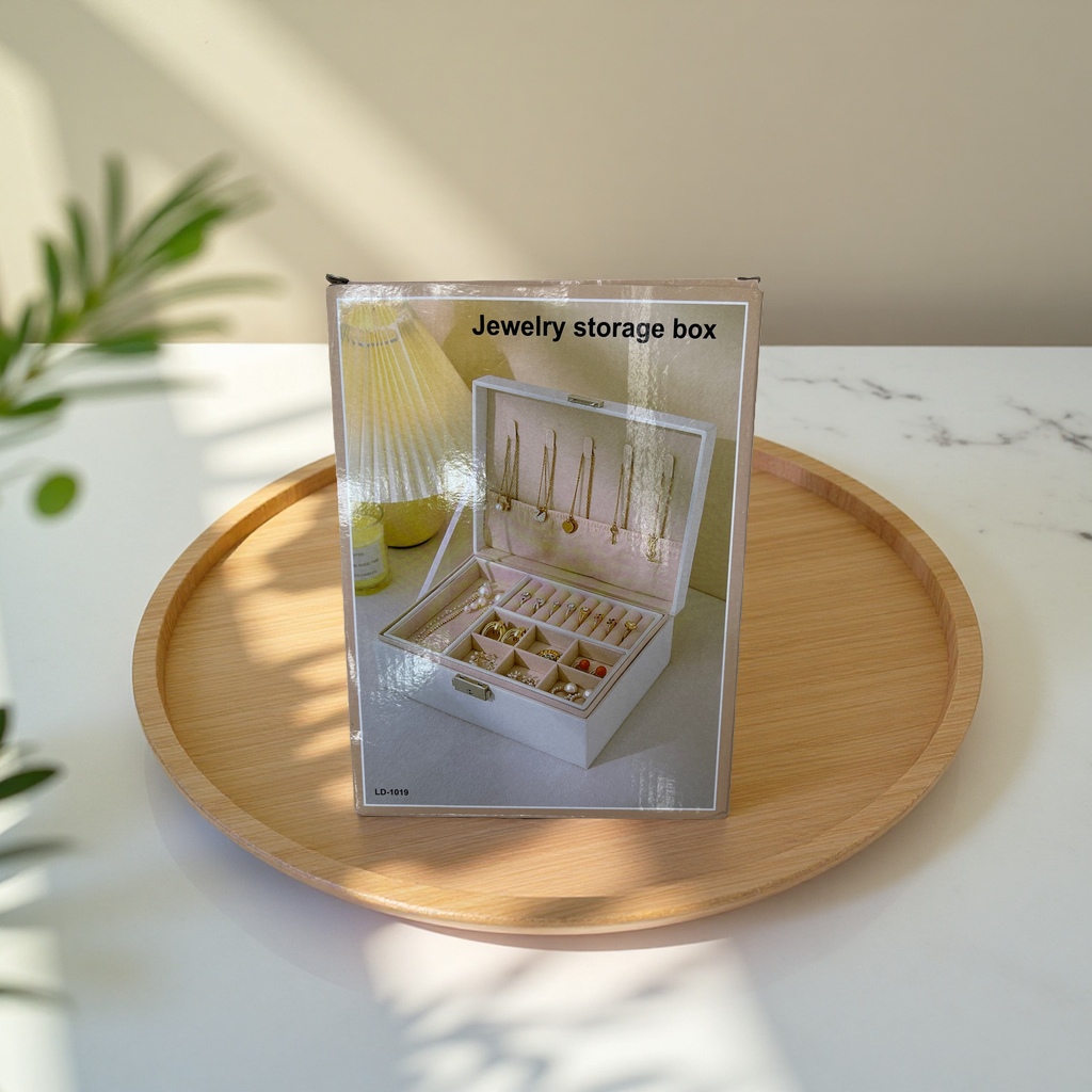 Jewelry storage box, multi-layered compartments, dust-proof jewelry box, adjustable compartment beauty storage box Specification image
