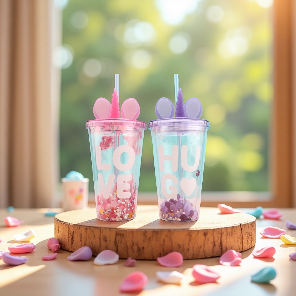 Children's water cup, summer portable insulated cup, plastic cup 180ml, leak-proof design