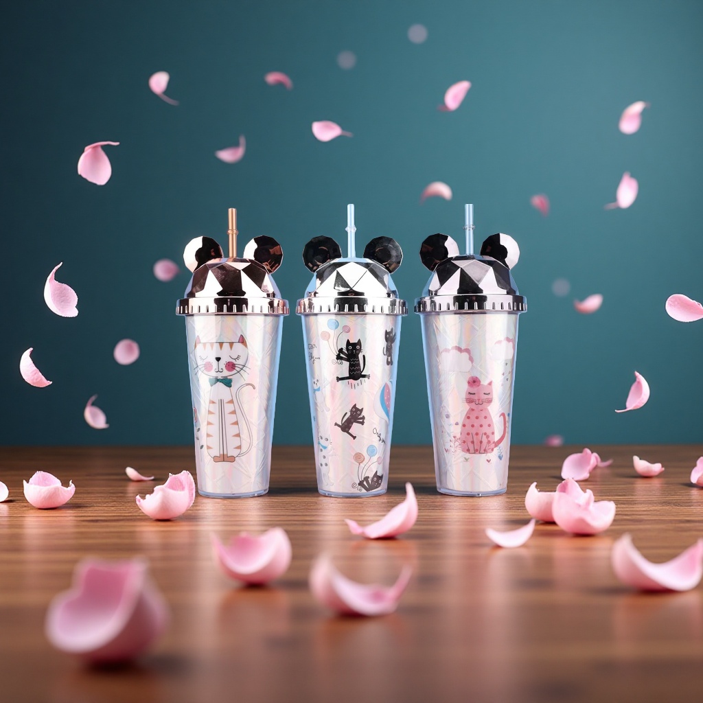 Children's summer portable insulated cup 180ml plastic cup leak-proof lightweight cup details Picture