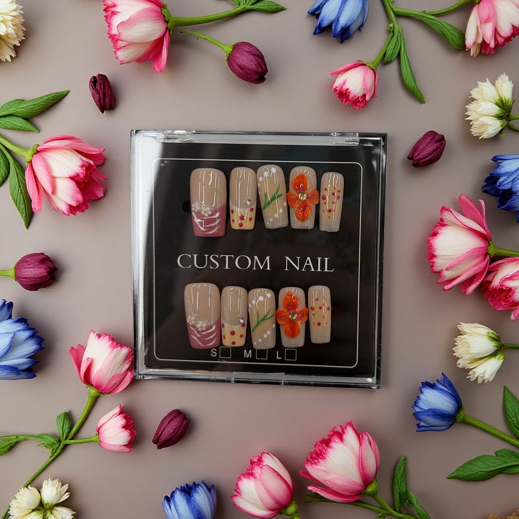 Wearable nail art patches, removable nail art pieces, nail art tool set, home nail art materials 161319567 Application Scenario