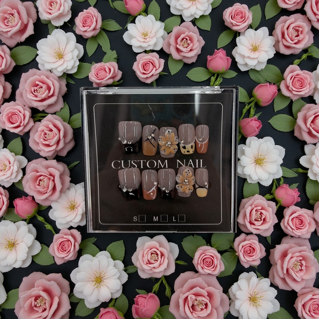 Wearable nail art patches, removable nail glue, 10-piece set, simple, fashionable and versatile