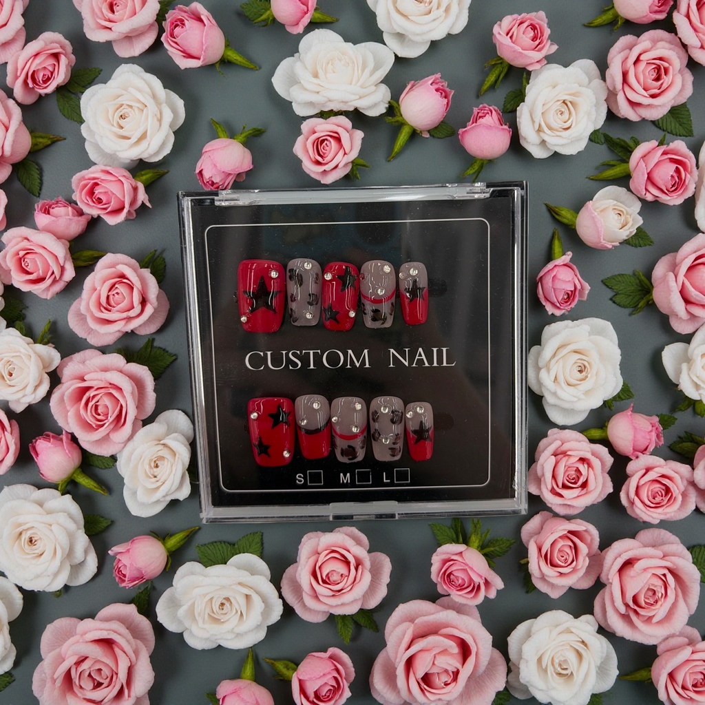 Korean-style nail art patches, detachable nail pieces, diamond decorative nail pieces, Spring and Summer new arrivals