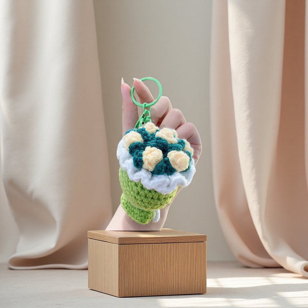 钩针手捧花细节图