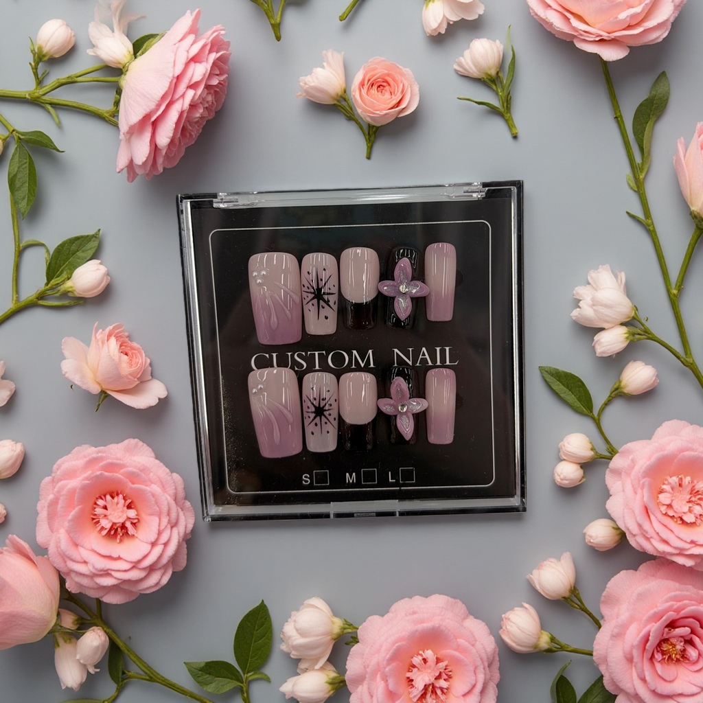 Wearable nail nail patches, removable nail glue set, home nail tool box, beginner's set Application Scenario