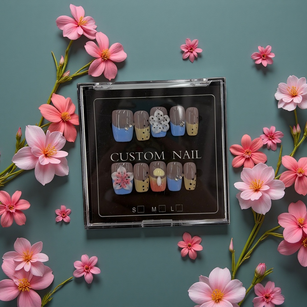 Wearable nail art patches, removable nail art pieces, nail art tool set, home nail art materials 162555315 details Picture