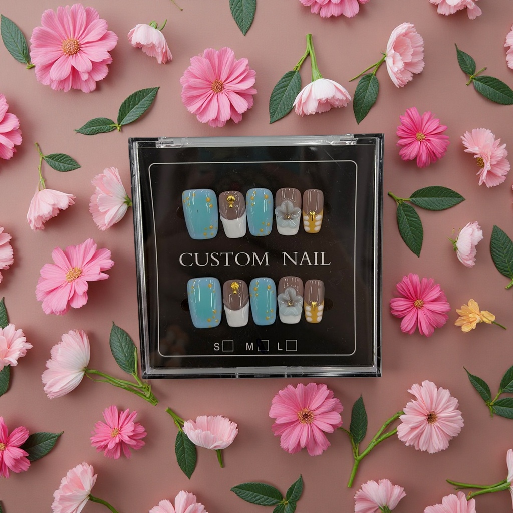 Wearable nail art patches, removable nail art pieces, nail art tool set, home nail art materials 162700200 Specification image