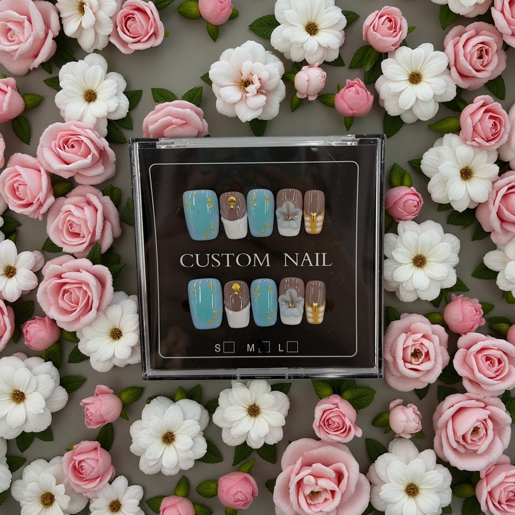 Wearable nail art patches, removable nail art pieces, nail art tool set, home nail art materials 162700200