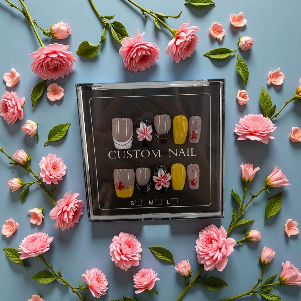 Wearable nail art patches, removable nail art pieces, diamond nail art materials, nail polish glue accessories details Picture