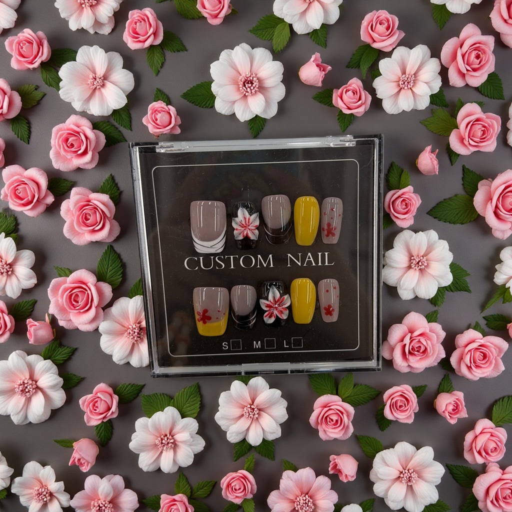 Wearable nail art patches, removable nail art pieces, diamond nail art materials, nail polish glue accessories