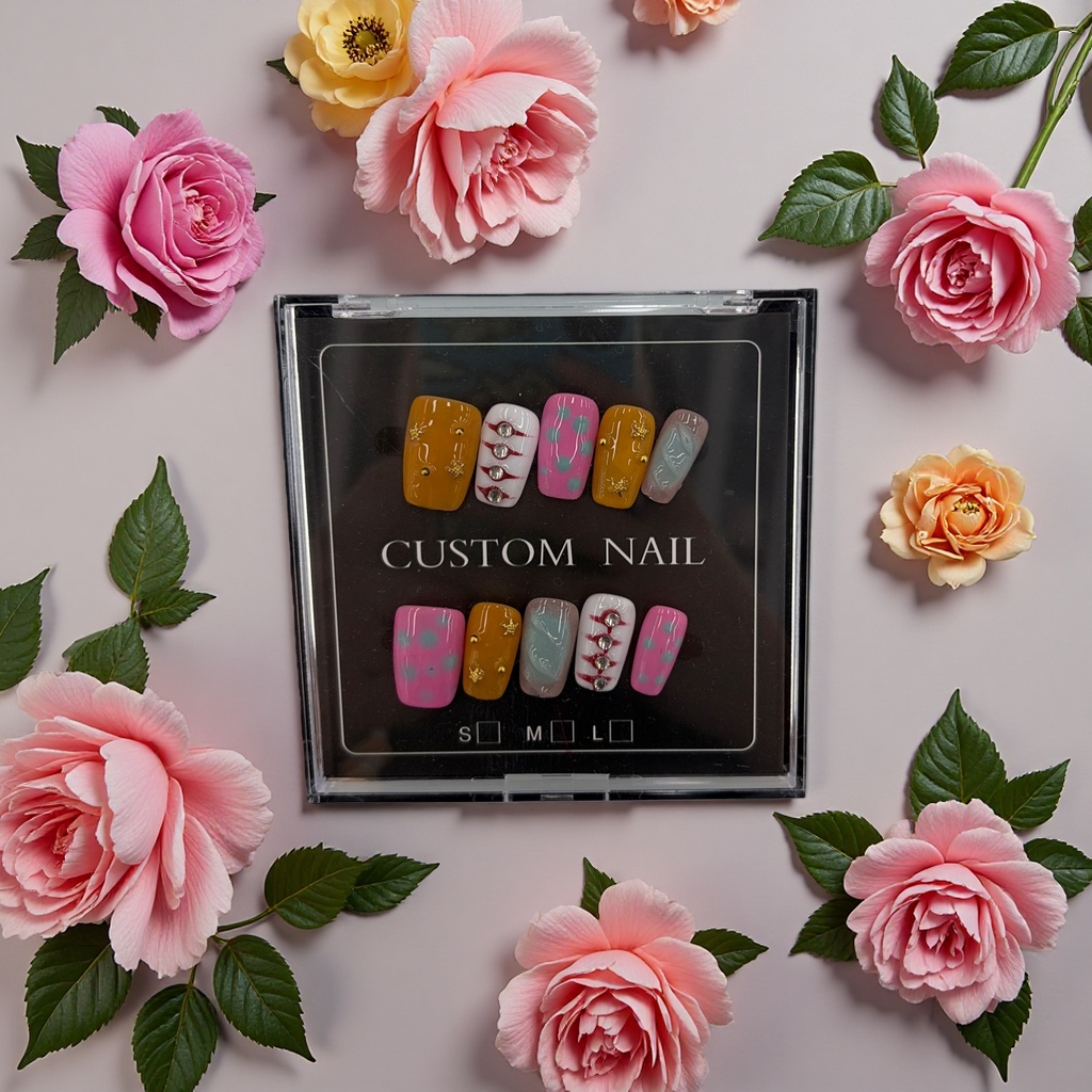 Wearable nail art patches, removable nail art pieces, nail art tool set, home nail art materials 162931039 details Picture