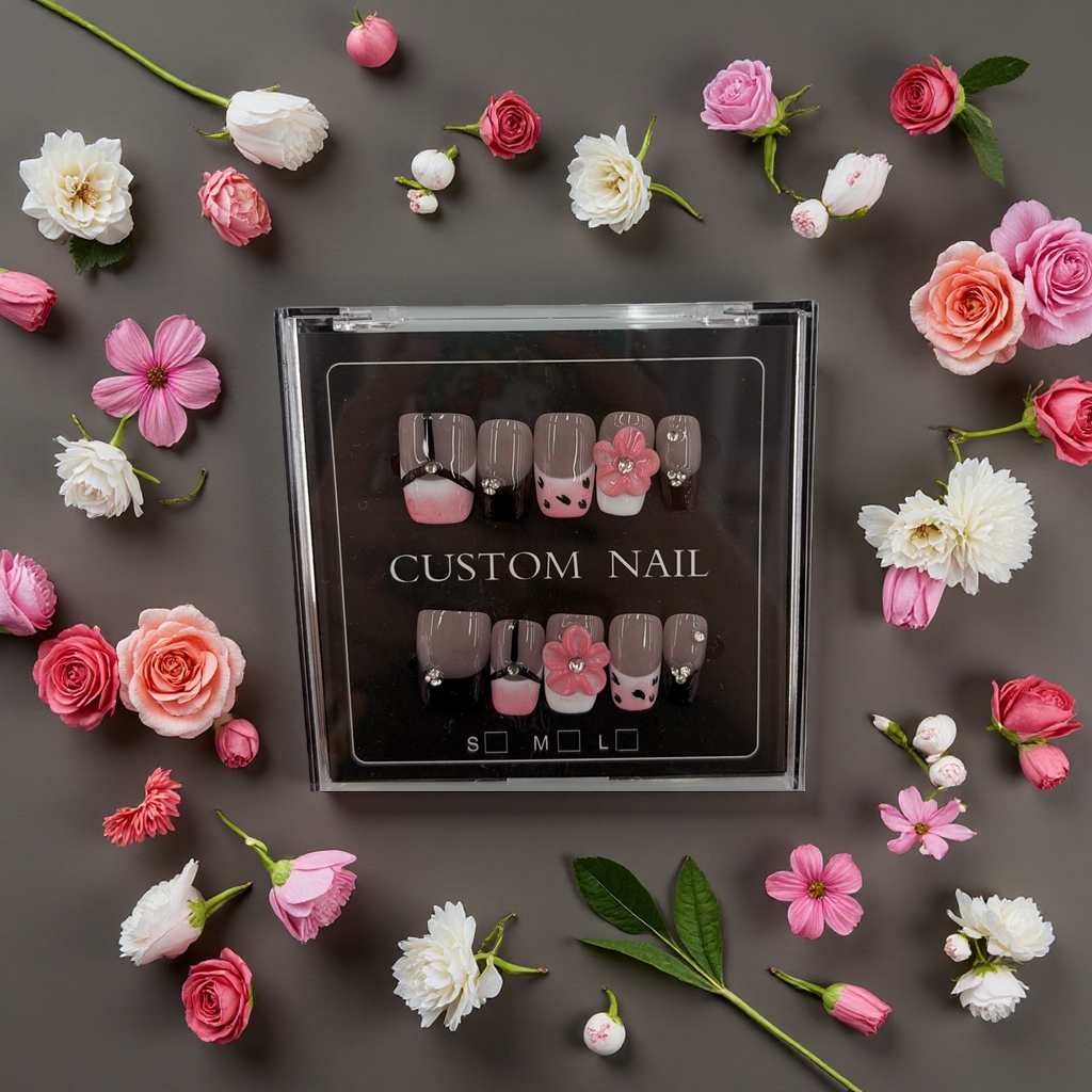 Wearable nail art patch detachable nail glue set of 100 pieces Application Scenario
