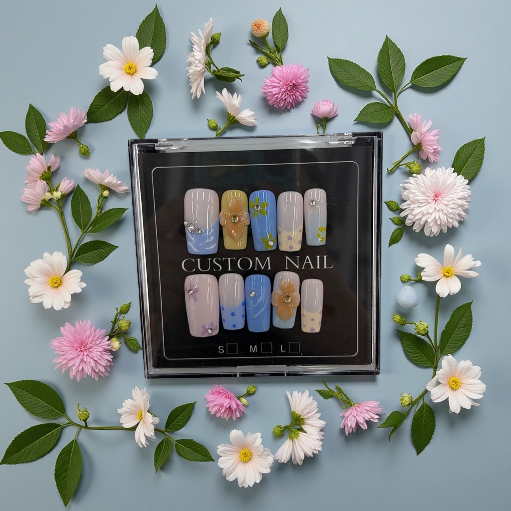 Wearable nail nail patches, removable nail patches, nail glue, nail polish glue, acrylic paint nail patch set Specification image