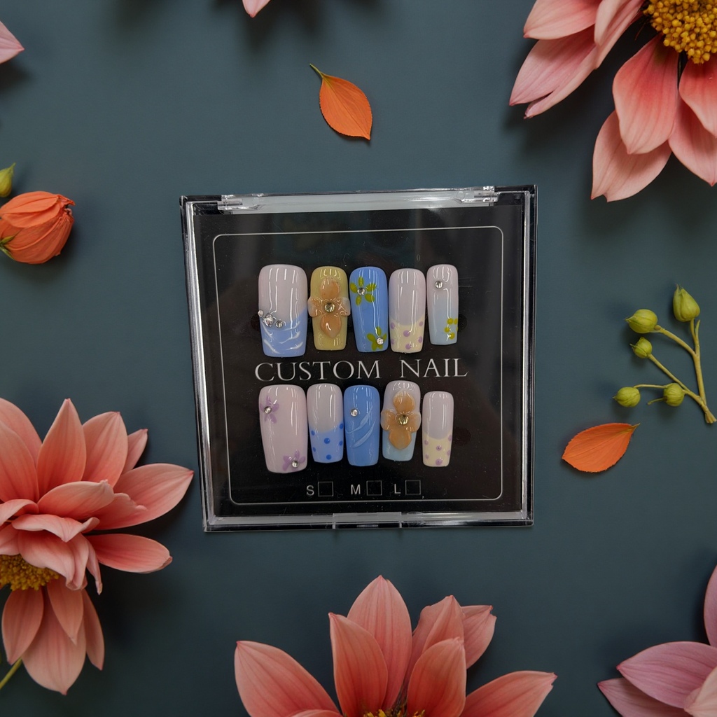 Wearable nail nail patches, removable nail patches, nail glue, nail polish glue, acrylic paint nail patch set Application Scenario