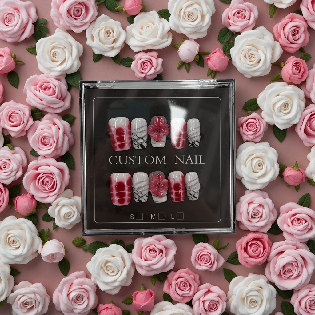Korean-style nail patches, removable nail patches, glitter nail patches, 100-piece set