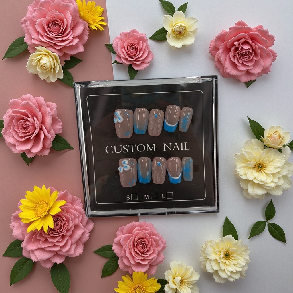 Wearable nail art patches, removable nail art pieces, nail art tool sets, home nail art materials. 163846703 Specification image