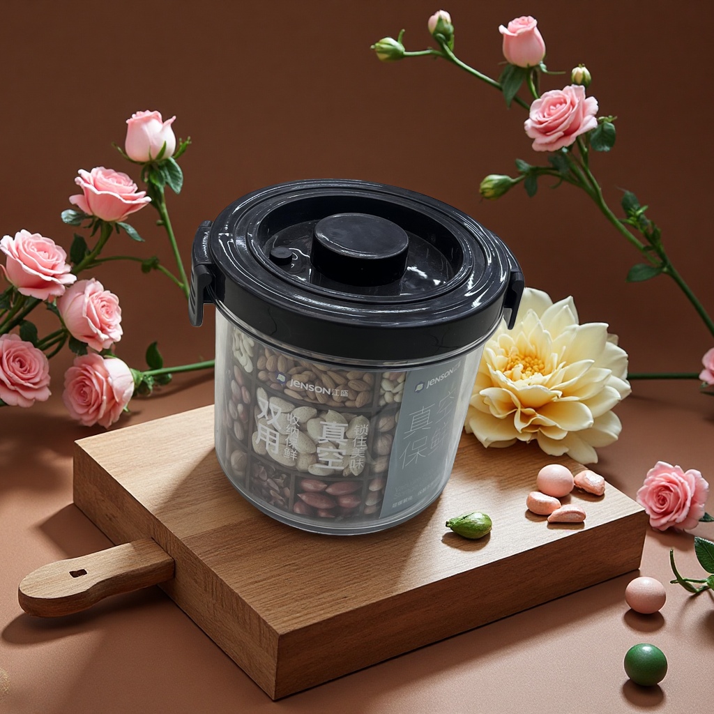 抽真空保鲜盒收纳盒零食罐密封防潮大容量家用