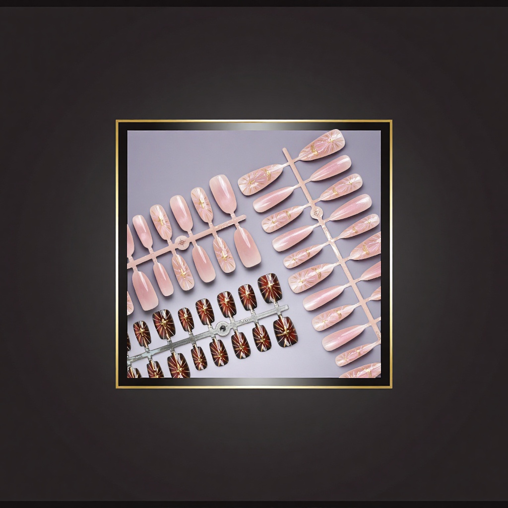 Korean-style nail patches, removable nail patches, glitter nail patches, 100-piece set Specification image
